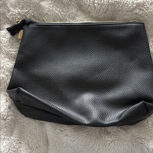 Steve Madden Black Leather Pouch with Gold Hardware